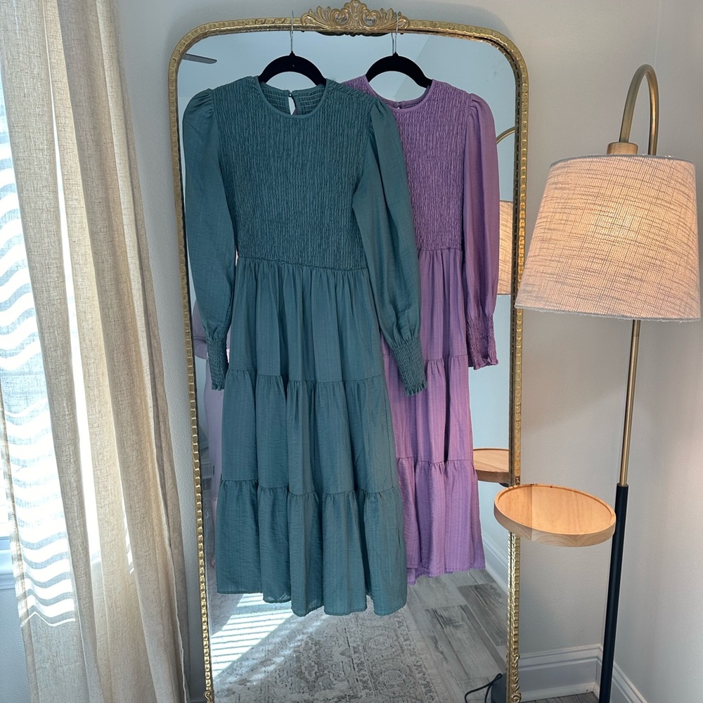 Set of 2 Smocked Midi Dress
